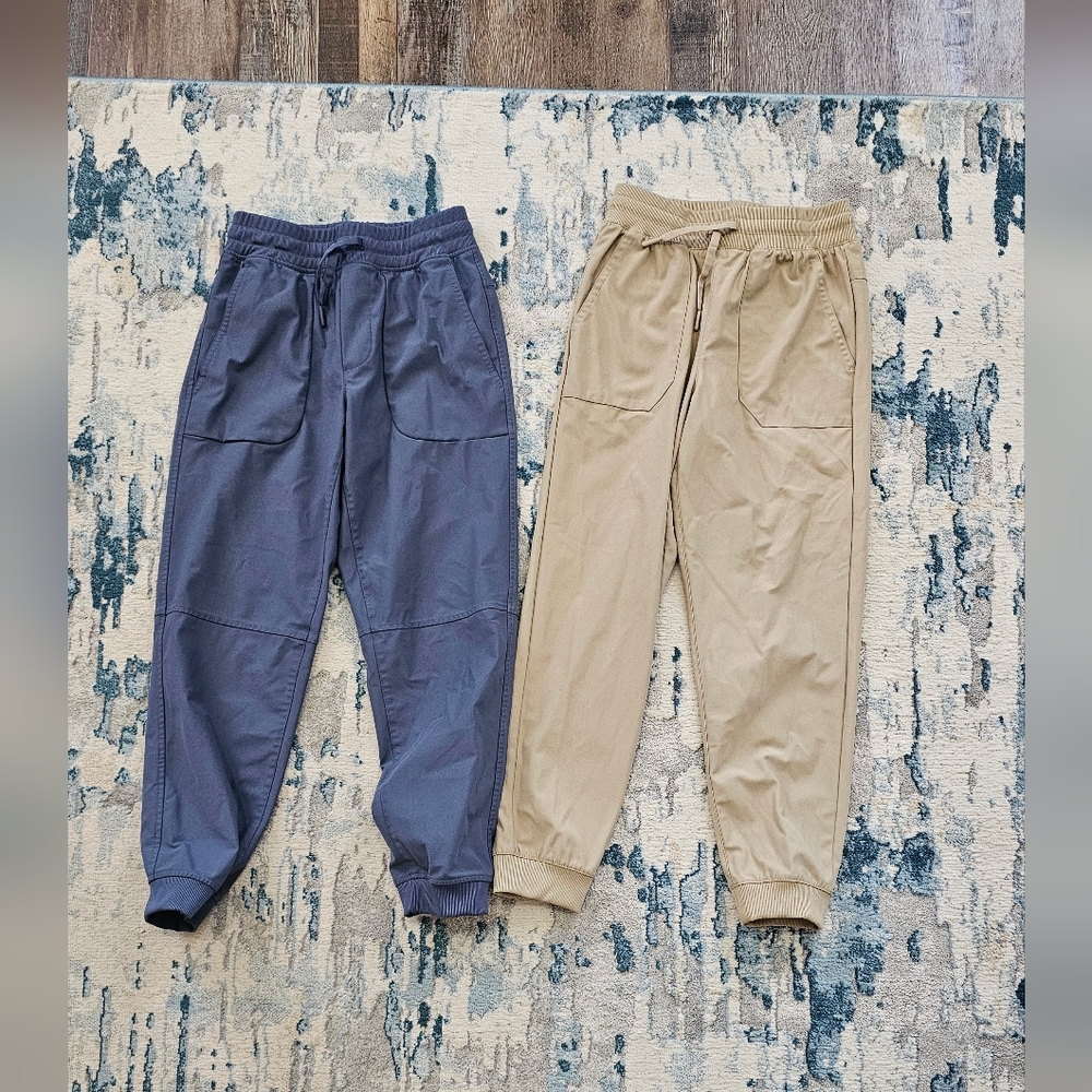 Wonder Nation Casual Tan and Blue Jogger Pants